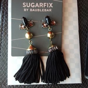 Sugarfix by Bauble Bar Black Tassel Earrings